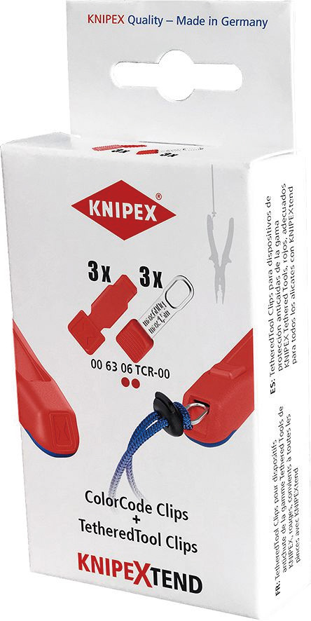 クニペックス テザーツールクリップ＆カラーコードクリップ レッド 各